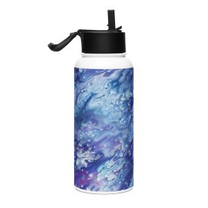 Stainless steel water bottle with a straw lid Abyssal-Bloom