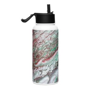 Stainless steel water bottle with a straw lid Ancient-Strata