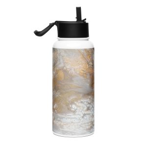 Stainless steel water bottle with a straw lid Champagne-Quartz
