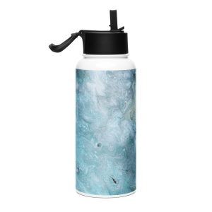 Stainless steel water bottle with a straw lid Emerald-Estuary