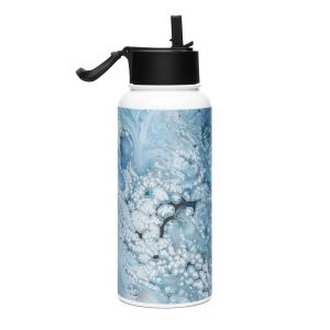 Stainless steel water bottle with a straw lid Glacier-Pearl