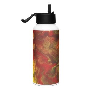 Stainless steel water bottle with a straw lid Magmas-Embrace