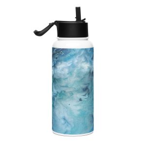 Stainless steel water bottle with a straw lid Sea-Glass-Echo