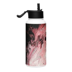 Stainless steel water bottle with a straw lid Supernova-at-Midnight