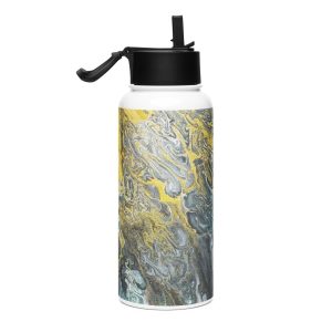Stainless steel water bottle with a straw lid The-Alchemists-Stream