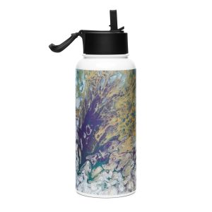 Stainless steel water bottle with a straw lid The-Gilded-Abyss