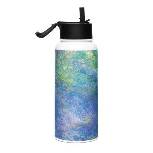 Stainless steel water bottle with a straw lid The-Glimmering-Glade