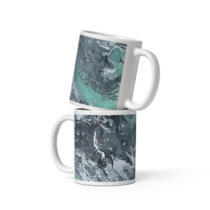 White glossy mug Jade Drift