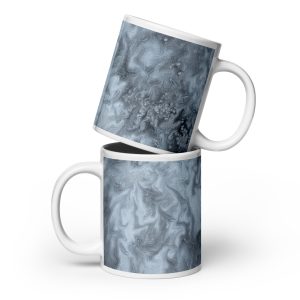 White glossy mug Echoes-in-Gray