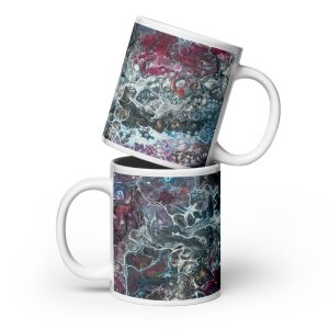 White glossy mug Supernova-Lace