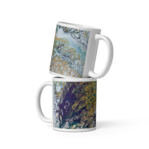 White glossy mug The Gilded Abyss