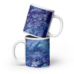 White glossy mug Abyssal Bloom