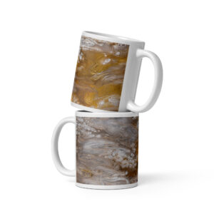 White glossy mug Champagne Quartz