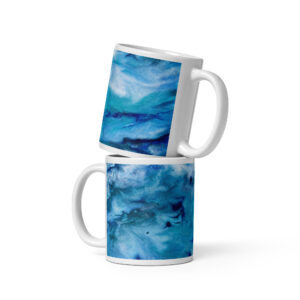 White glossy mug Sea Glass Echo