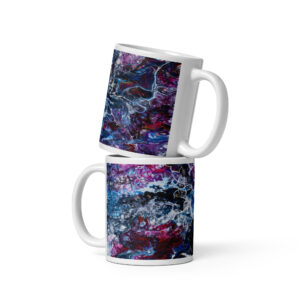 White glossy mug Supernova Lace