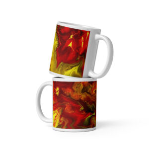 White glossy mug Magmas Embrace