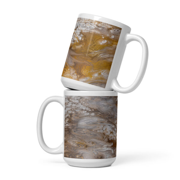 White glossy mug Champagne Quartz