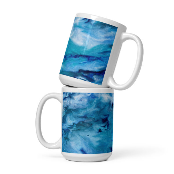 White glossy mug Sea Glass Echo