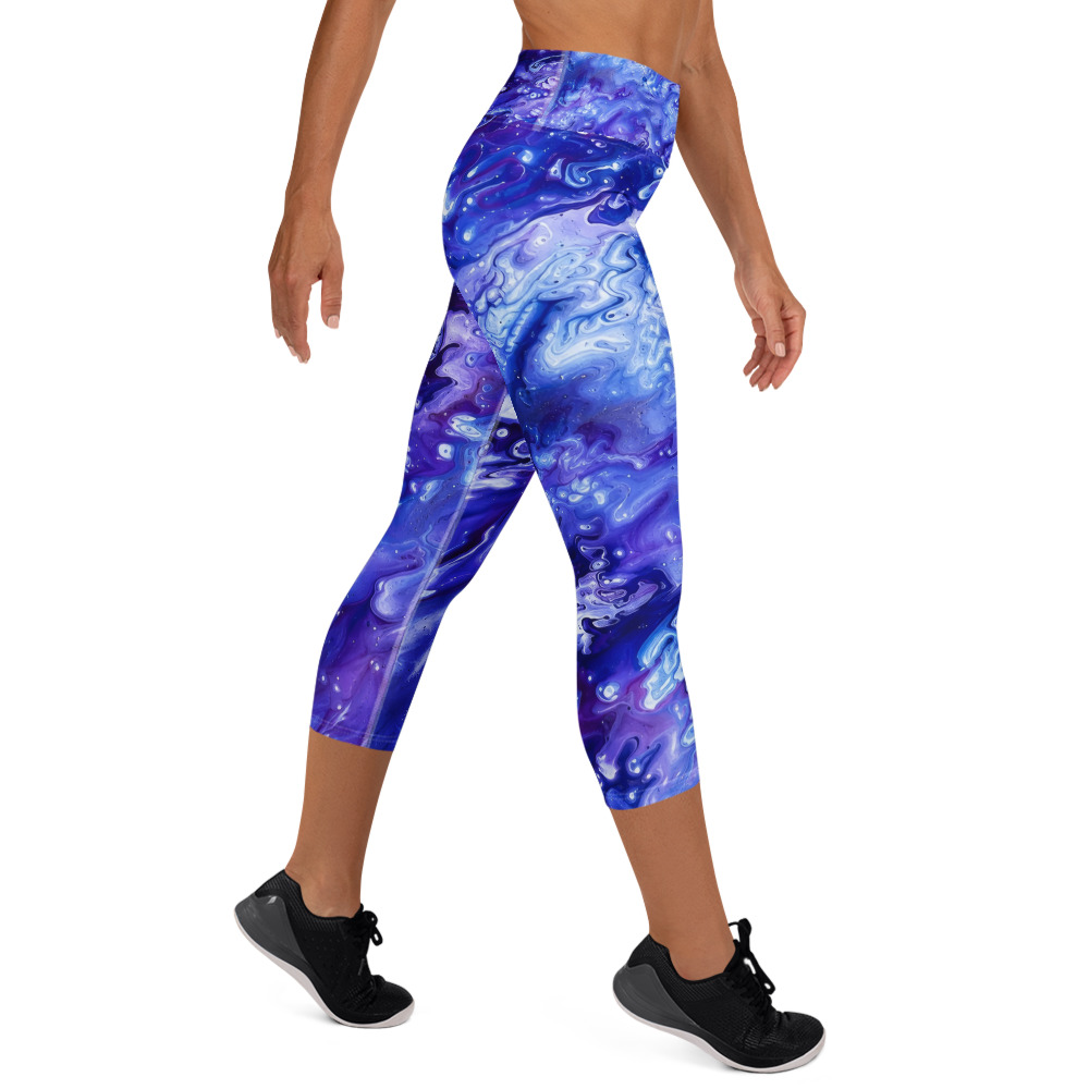 Cartiff Studios all-over-print yoga capri leggings, side view