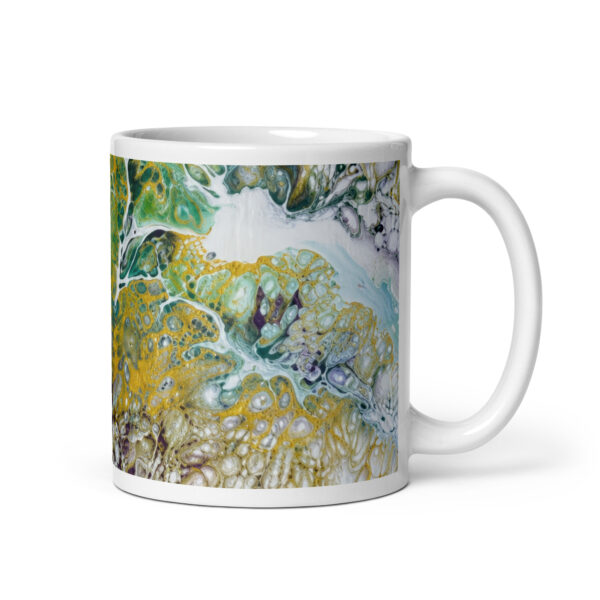 White glossy mug The Gilded Abyss